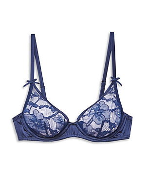 Fleur Du Mal Magnolia Lace Demi Bra In Nighttime
