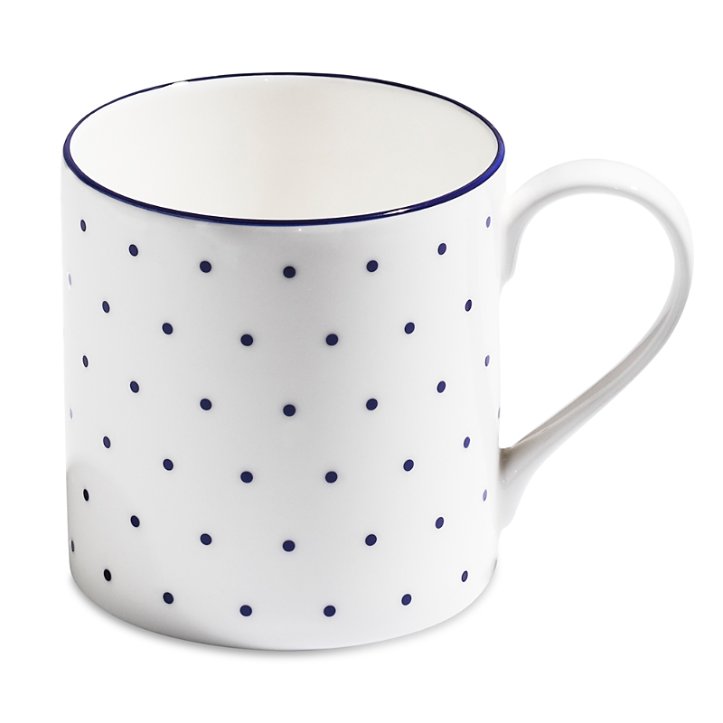 Richard Brendon Polka Blue Large Mug, Set Of 2 In Blue/white