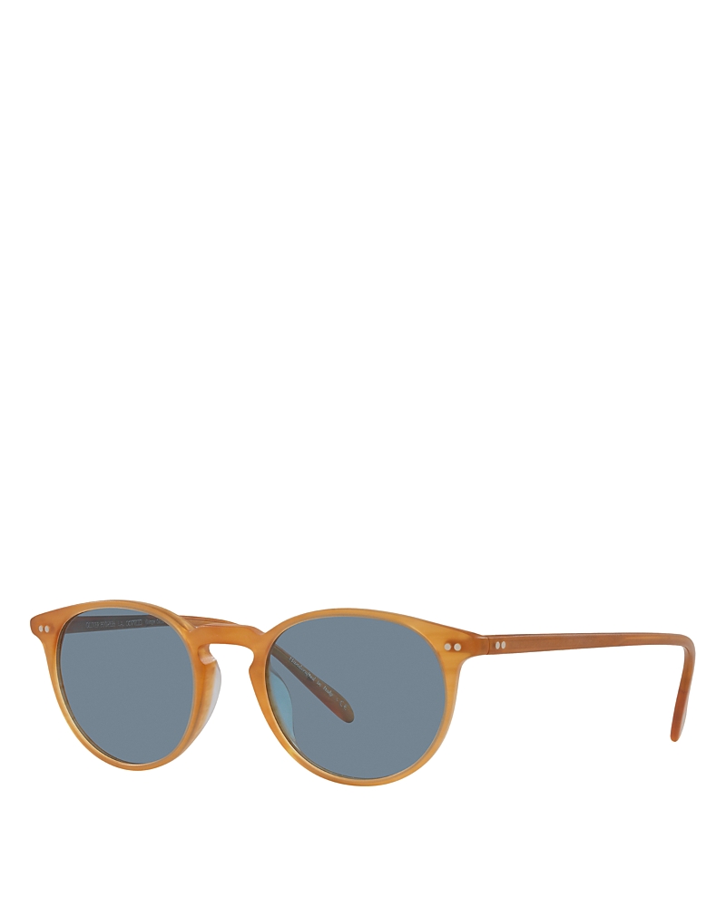Oliver Peoples Ov5004su Semi Matte Amber Tortoise Sunglasses In Orange/blue Solid