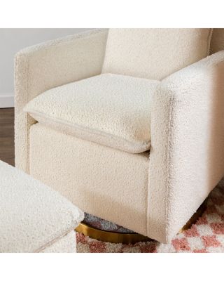 Cali Pillowback Swivel Glider in Boucle