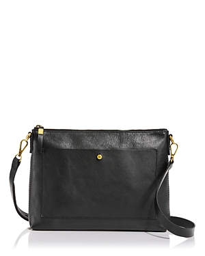 Shop Madewell The Transport Leather Crossbody In True Black