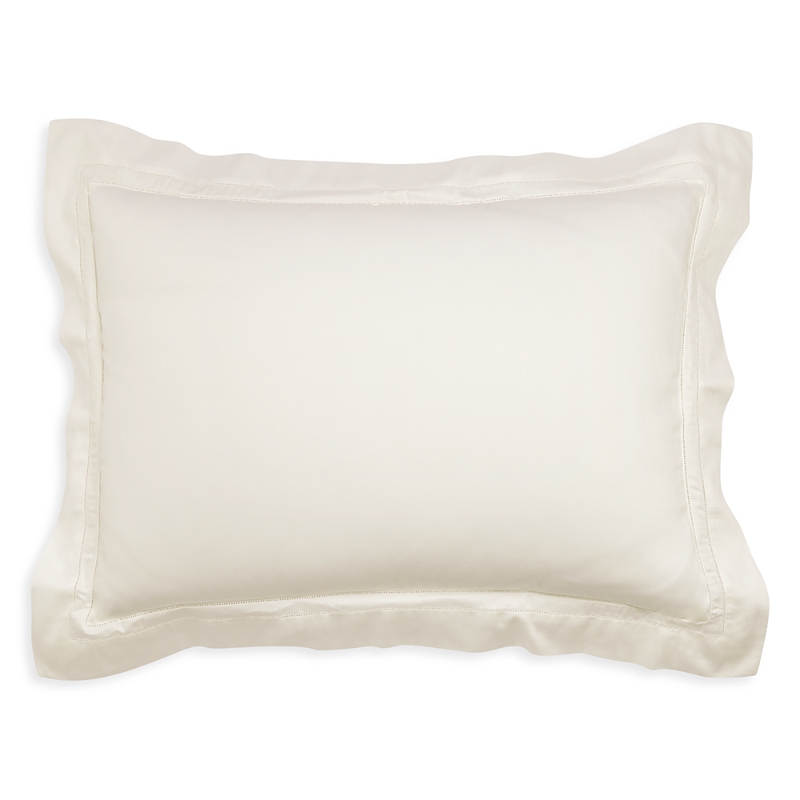 Frette Essentials Doppio Ajour Standard Sham In Milk