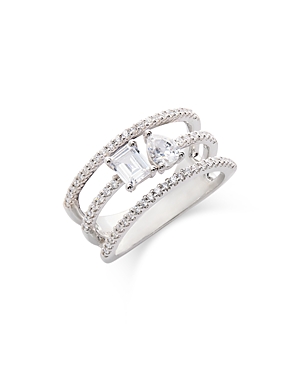 Bloomingdale's Diamond Three Row Toi Et Moi Ring In 14k White Gold, 1.0 Ct. T.w.- 100% Exclusive