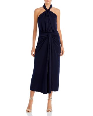 cinq a sept kaily twisted jersey halter maxi dress À Neck In Navy Manufacturer_Stacy Adams