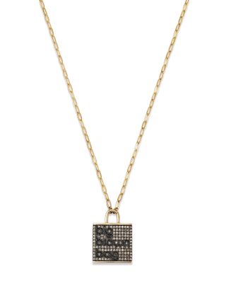 Bloomingdale's Fine Collection - Champagne Diamond Big Brown Bag Pendant Necklace in 14K Yellow Gold, 0.33 ct. t.w.