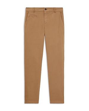 The Kooples Cotton Blend Straight Fit Chino Trousers In Beige