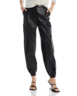 Shop Aqua Faux Leather Cargo Pants - 100% Exclusive In Black