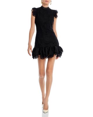 Mock Neck Lace Shift Dress - Exclusive