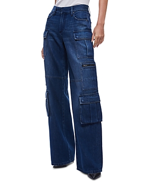 Shop Alice And Olivia Cay High Rise Cargo Wide Leg Jeans In Lovetrain