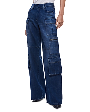 Alice And Olivia Cay Baggy Denim Cargo Pants In Lovetrain