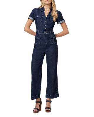 PAIGE - Darla Wide Leg Denim Jumpsuit in Baltimore