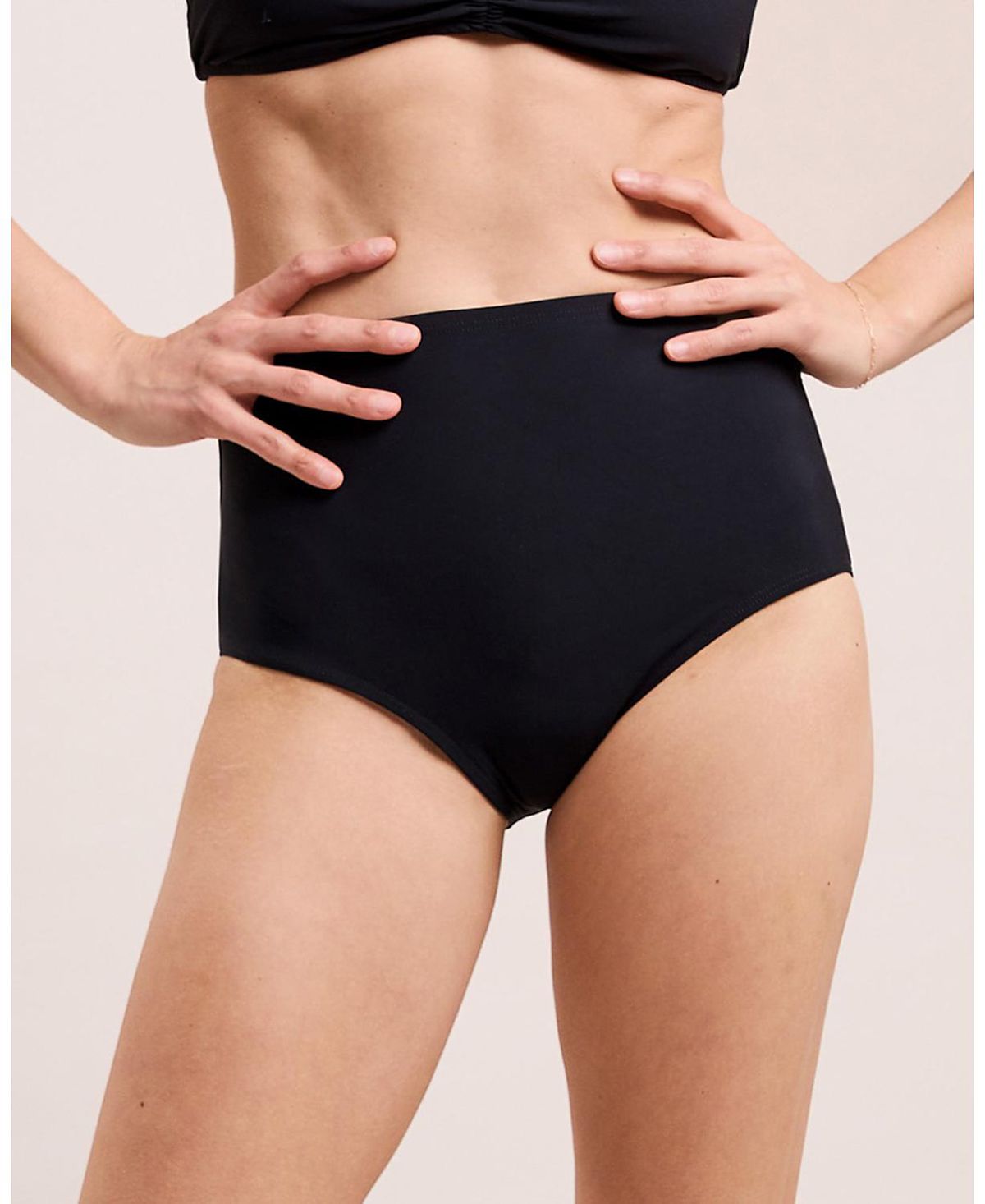 Moloco Nina Solid High Waist Bikini Bottom