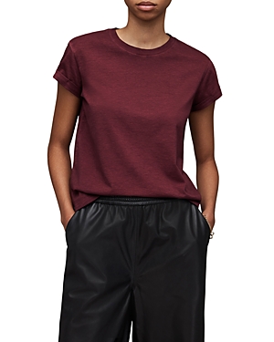 Allsaints Anna Organic Cotton Tee In Winter Orchid Red