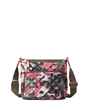 Mz Wallace Metro Scout Extra Small Crossbody In Dahlia Camo/light Gold