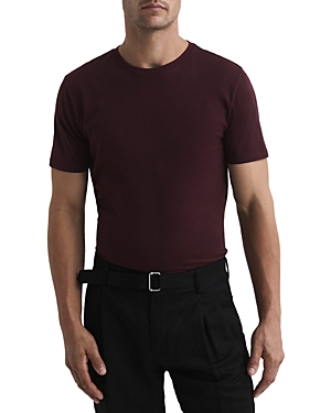 Reiss Brown Count Air-water Cotton Tailored-fit T-shirt In Bordeaux 2