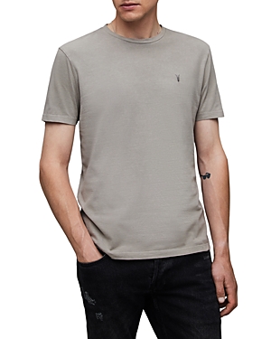 Allsaints Ossage Logo Tee In Stone Taupe