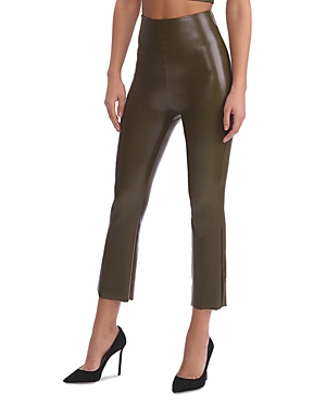 Commando Faux Leather Cropped Flare Leggings In Cadet