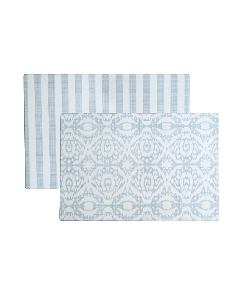 Wander & Roam Reversible Baby PlayMat - Emerson Ikat + Jack Stripe Design - Soft, Non-Toxic Foam - Waterproof, Easy to Clean