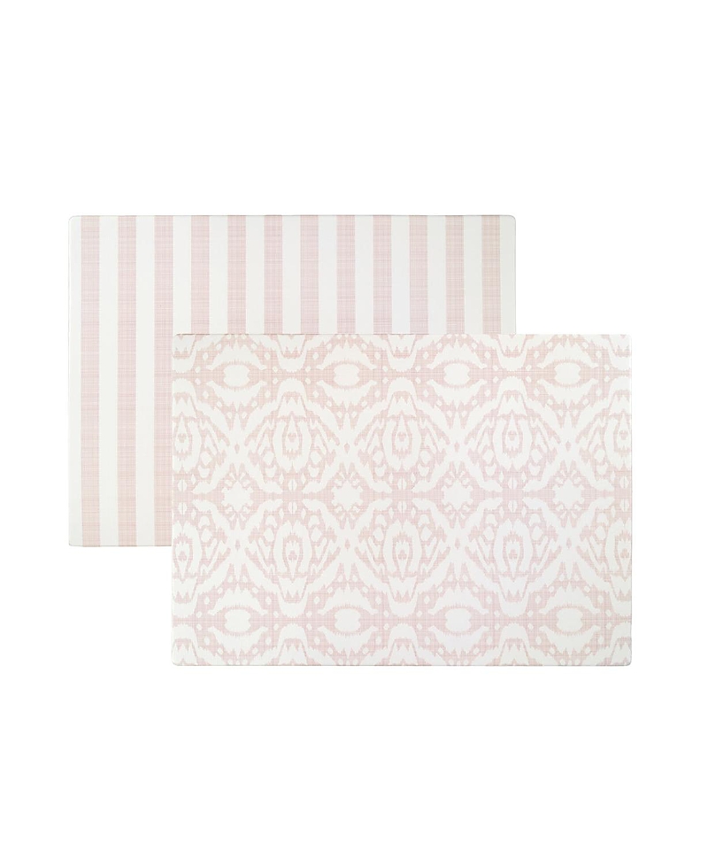 Wander & Roam Reversible Baby PlayMat - Emerson Ikat + Jack Stripe Design - Soft, Non-Toxic Foam - Waterproof, Easy to Clean