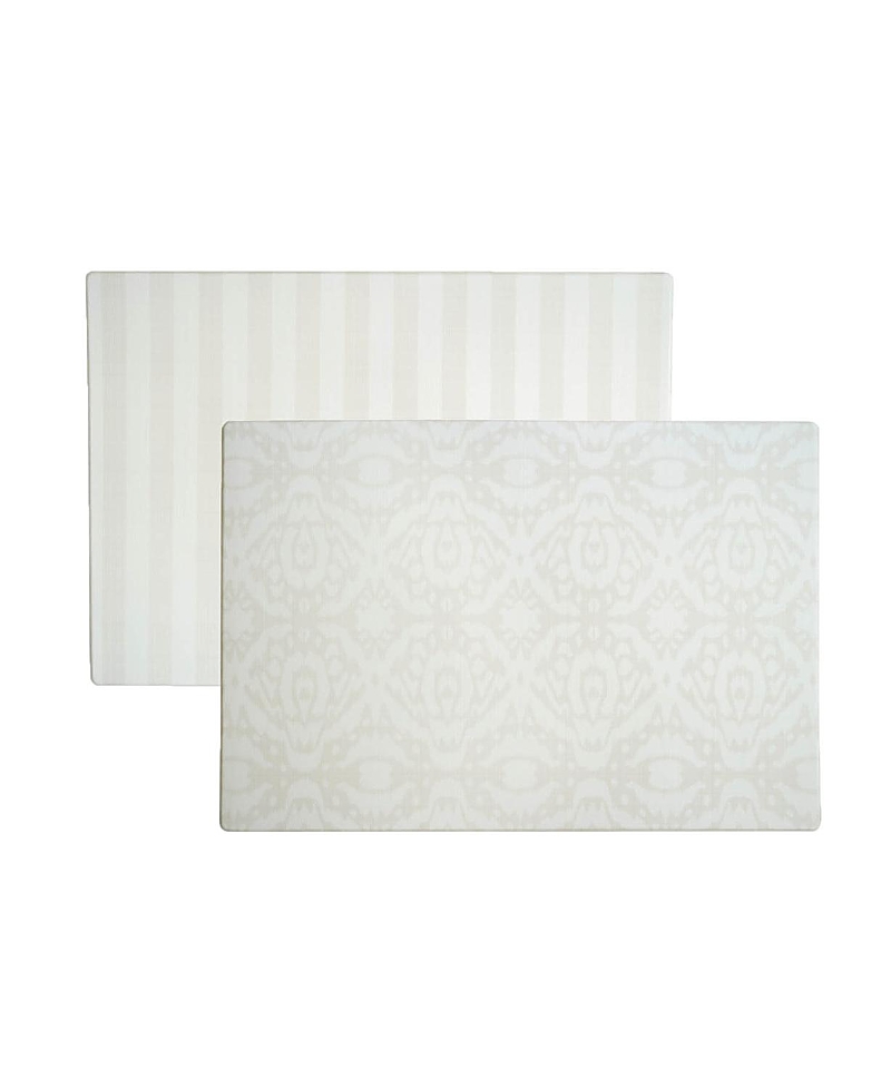 Wander & Roam Reversible Baby PlayMat - Emerson Ikat + Jack Stripe Design - Soft, Non-Toxic Foam - Waterproof, Easy to Clean