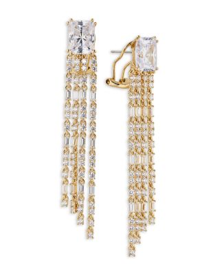 Nadri A La Carte Fringe Chandelier Earrings in Rhodium Plated or 18K Gold Plated