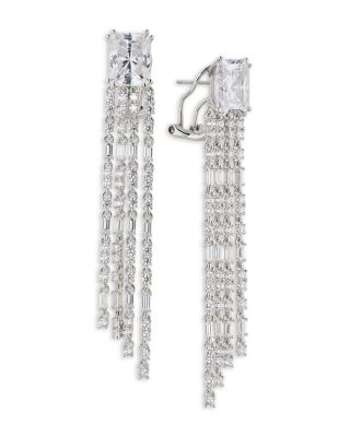 Nadri A La Carte Fringe Chandelier Earrings in Rhodium Plated or 18K Gold Plated