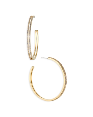 Nadri Disco Large Open Pave Hoop Earrings In Gold