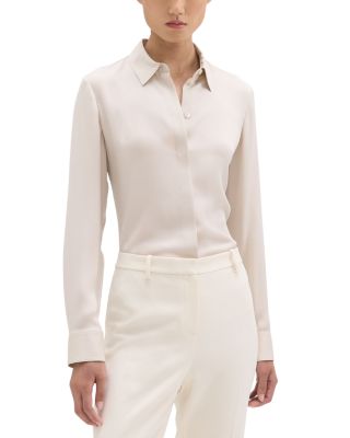 Theory Classic Fitted Silk Shirt | Bloomingdale's Women