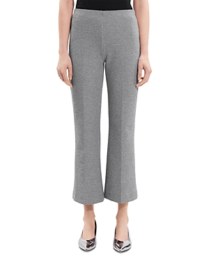 Theory Slim Houndstooth Kick Flare Pants In Black Multi