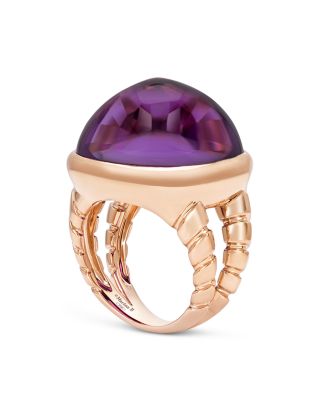 18K Yellow Gold Tigella Amethyst Statement Ring