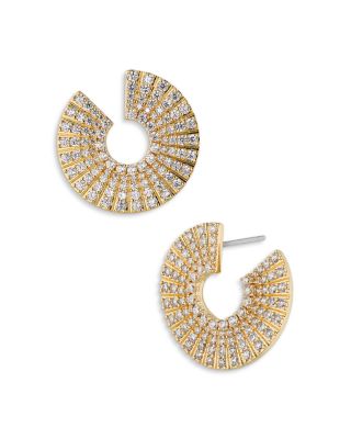Nadri - Disco Front to Back Hoop Earrings in 18K Gold Plated or Rhodium Plated