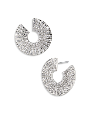 Nadri Disco Front to Back Hoop Earrings in 18K Gold Plated or Rhodium Plated