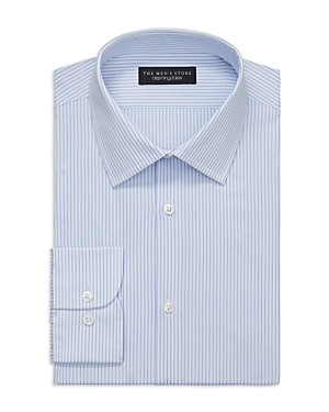The Men's Store At Bloomingdale's Regular Fit Striped Stretch Shirt - 100% Exclusive In Blue