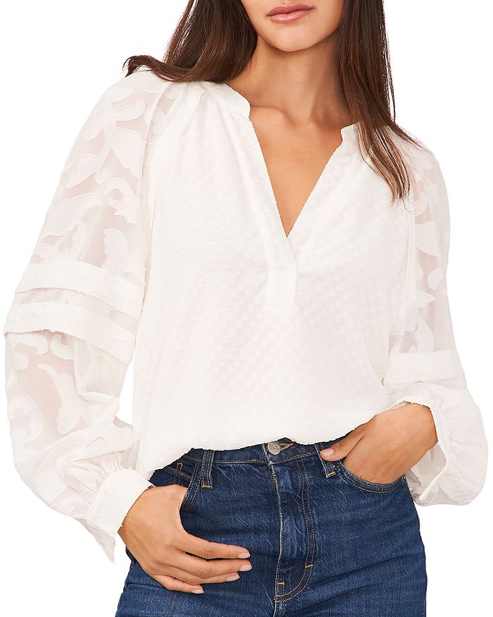 VINCE CAMUTO Combo Long Sleeve Blouse | Bloomingdale's