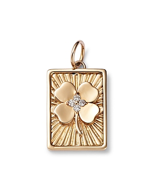 Moon & Meadow Charm Collection 14K Yellow Gold Diamond Clover Charm