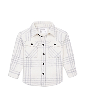 Sovereign Code Boys' River Plaid Shirt - Baby In Ecru/ Grey