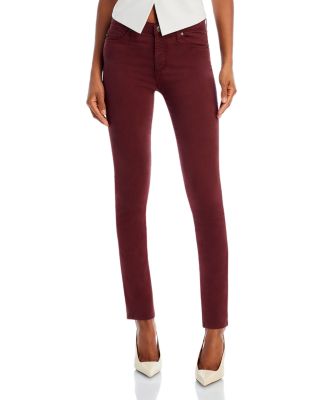 AG Prima Mid Rise Sateen Cigarette Jeans in Dark Plum