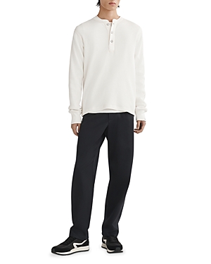 Rag & Bone White Garment-dyed Henley In Ivory