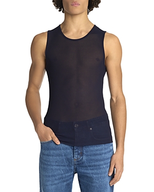 Ami Alexandre Mattiussi Long Tank Top In Night Blue