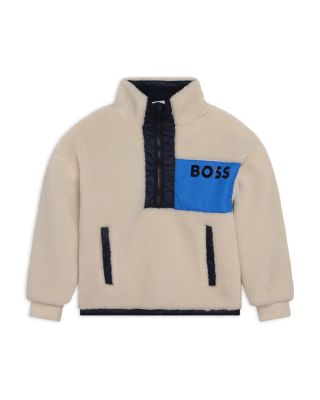 BOSS Kidswear - Boys' Faux Shearling Sweatshirt - Big Kid
