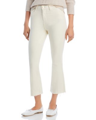 Kendra High Rise Crop Flare Jeans in Blanc