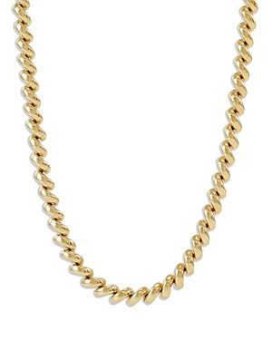 Photos - Pendant / Choker Necklace Alberto Amati 14K Yellow Gold San Marco Link Collar Necklace, 17 Gold FRF0
