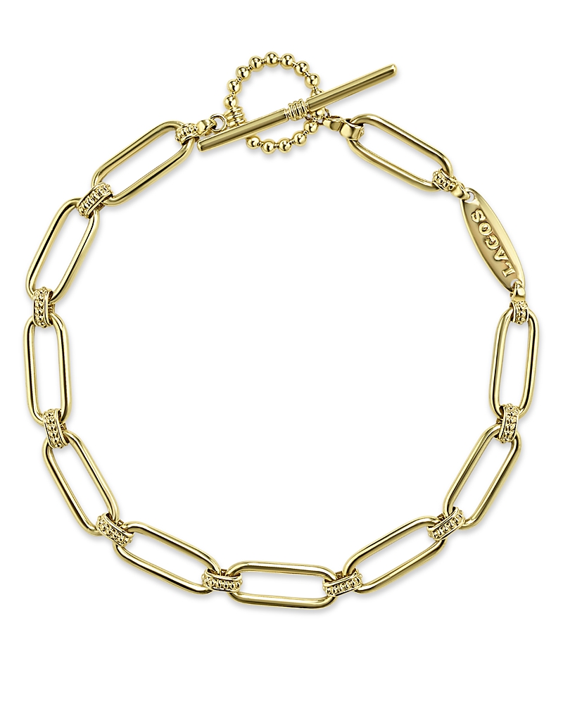 Lagos Signature Caviar Link Bracelet In Gold