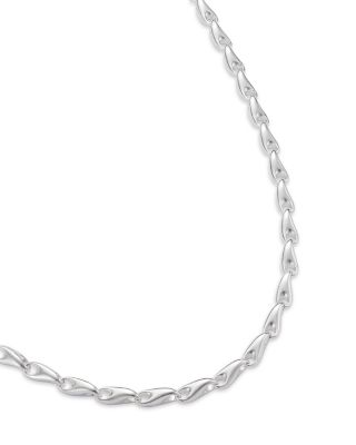 Sterling Silver Reflect Slim Link Statement Necklace, 21.65"