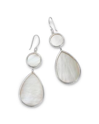 Sterling Silver Rock Candy Mother of Pearl Dot & Teardrop Drop Earrings