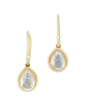 Ippolita 18K Yellow Gold Rock Candy Teardrop Earrings in Rock Crystal and Mother-of-Pearl Doublet