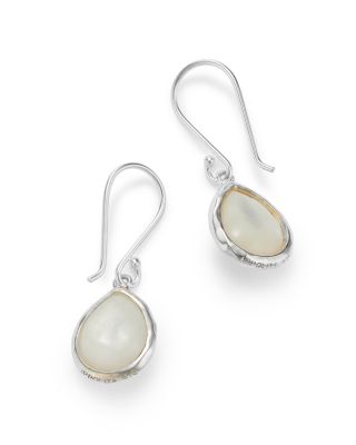 Sterling Silver Rock Candy&reg; Mother-of-Pearl & Clear Quartz Doublet Mini Teardrop Earring