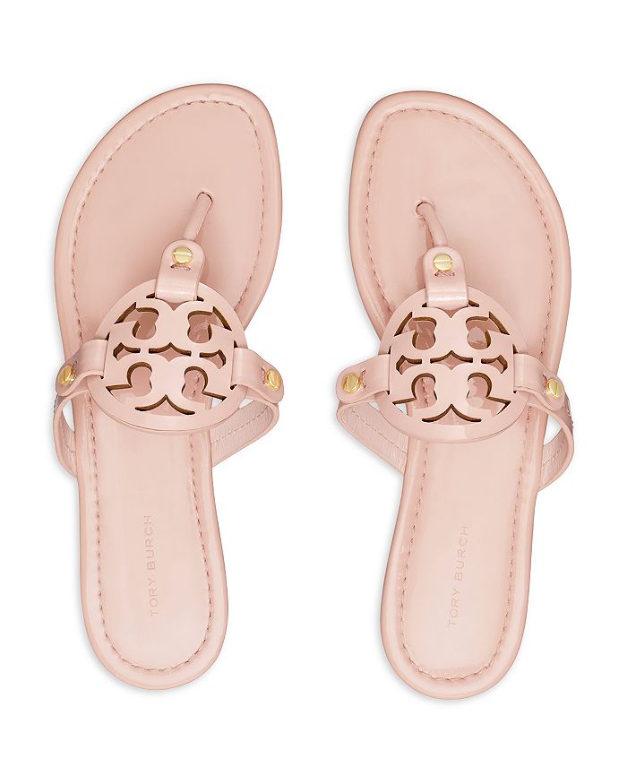 Shop Tory Burch Women's Miller Thong Sandals In Sea Shell Pink