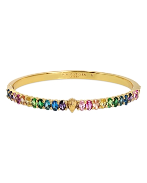 Shop Kurt Geiger Signature Rainbow Stone Bangle Bracelet In Multi/gold