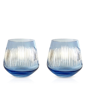 Michael Wainwright Berkshire Double Old Fashioned Glasses, Set Of 2 In Blue